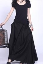 Oasap Asymmetric Design Pleated Long Skirt