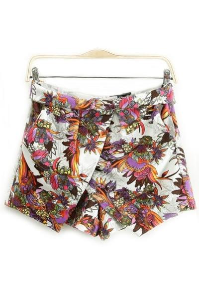 Oasap Floral Overlay Shorts