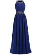 Oasap Elegant Sleeveless Sequins Maxi Prom Pleated Dress