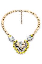 Oasap Luxury Yellow Faux Stone Necklace
