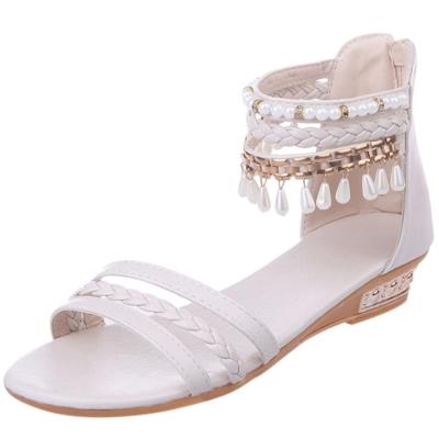 Oasap Open Toe Ankle Strap Wedge Heels Bohemian Sandals