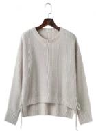 Oasap Solid High Low Tie Side Pullover Knit Sweater