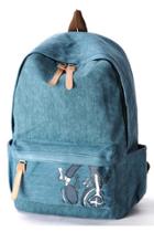 Oasap Preppy-style Canvas Backpack