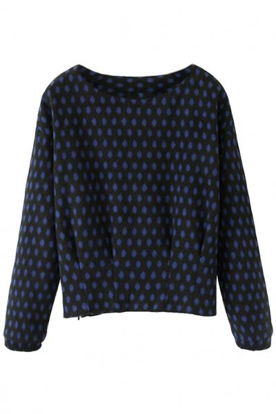 Oasap Essential Graphic Circles Print Crop Sweatshirt