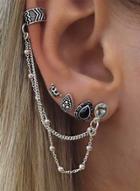 Oasap 4 Pieces Water Drop Chain Earrings