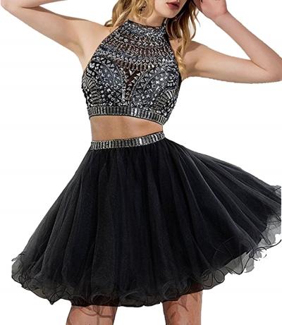 Oasap 2pcs Outfit Short Organza Cocktail Party Gowns Dresses