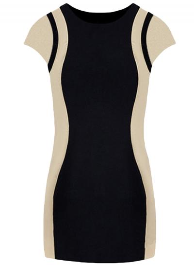 Oasap Women's Casual Color Block Bodycon Mini Club Dress