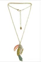 Oasap Jeweled Hornbill Pendant Necklace