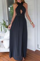 Oasap Black Perfect Date Maxi Dress