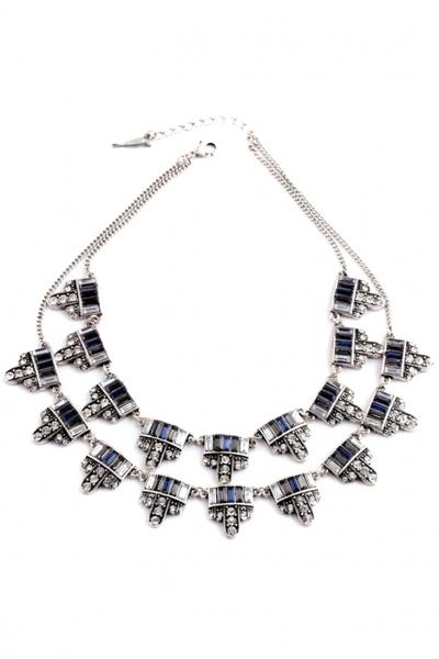 Oasap Double-layered Beaded Sweater Necklace