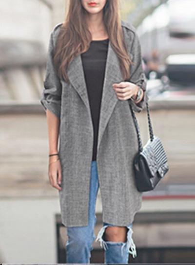 Oasap Fashion Long Sleeve Open Front Loose Coat