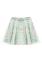 Oasap Flower Print Organza Layered Mini Skirt