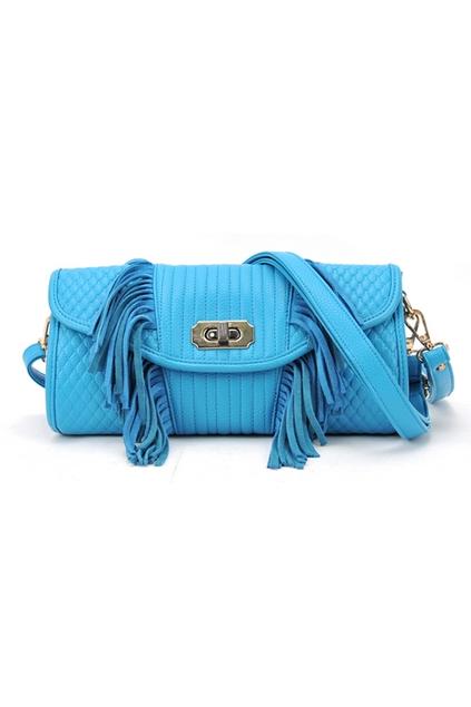Oasap Cross Lock Tassel Detail Shoulder Bag