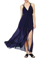 Oasap Women's Stylish Spaghetti Strap High Slit Chiffon Dress