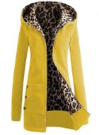 Oasap Hooded Long Sleeve Solid Color Thicken Coat
