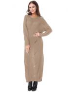 Oasap Round Neck Long Sleeve Hollow Out Knit Maxi Dress