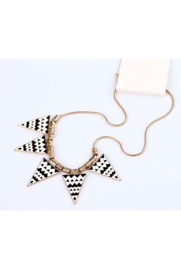 Oasap Glazed Triangle Pendant Necklace