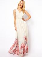 Oasap V Neck Sleeveless Floral Printed Maxi Bohemian Dress