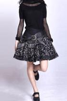 Oasap Retro Embroidered Pleated Skirt With Side Zipped Closure