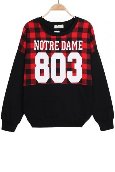Oasap 803 Plaid Sweatshirt