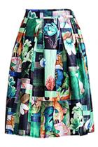 Oasap Elegant Floral Printed Midi Woman Skirt