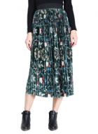 Oasap Vintage Elastic Waist Floral Print Pleated Skirt