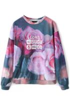 Oasap Love Gugu Floral Sweatshirt
