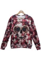 Oasap Cool Skull Graphic Sweatshirt