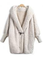 Oasap Fashion Long Sleeve Hooded Cashmere Coat