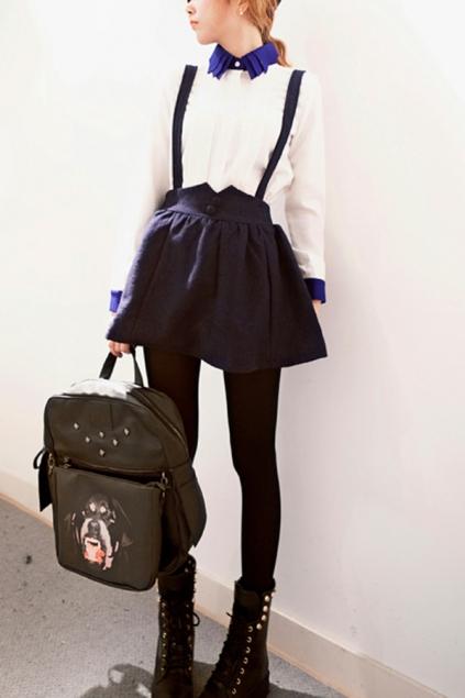 Oasap Detachable Straps Blue Overalls