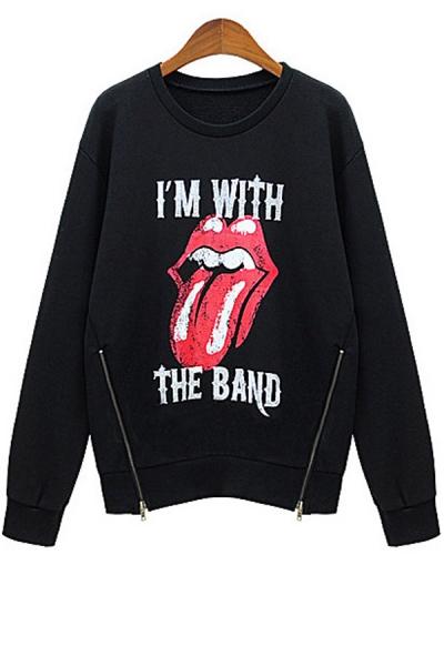 Oasap Bold Mouse Fleece Sweatshirt
