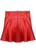 Oasap Chic High Waistline Flouncing Faux Leather Shorts