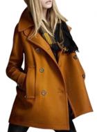 Oasap Women's Fashion Double Breasted Winter Pea Coat With Pockets