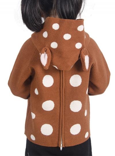 Oasap Children's Cute Long Sleeve Back Zip Sweater With Deer Hood