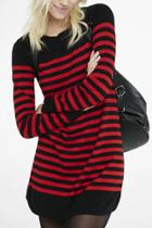 Oasap Casual Striped Knit Long Sleeve Pullover Longline Sweater
