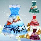 Oasap Vintage Sleeveless Christmas A-line Dress