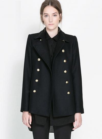 Oasap Women's Double Breasted Woolen Coat