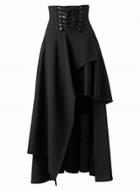 Oasap Lace-up Waist Gothic Maxi Irregular Skirt