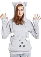 Oasap Cartoon Kangaroo Pocket Loose Fit Hoodie