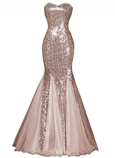 Oasap Glamour Sweetheart Sequin Mermaid Long Prom Dress