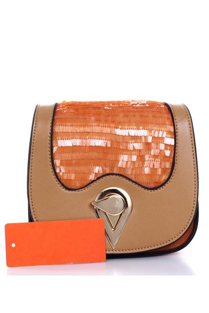 Oasap Sequins Embellished Flap Drop-shape Lock Shoulder Bag