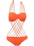Oasap Women's Crossed Design Halter One Piece Swimsuit