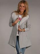 Oasap Fashion Long Sleeve Open Front Irregular Hoodie