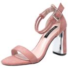 Oasap Ankle Strap Open Toe High Chunky Heels Sandals