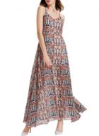 Oasap Women's Fashion Print Spaghetti Strap High Slit Chiffon Dress