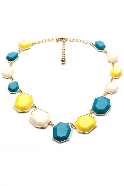 Oasap Candy Color Statement Necklace