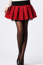Oasap Polka Dot Mini Skirt With Lace Lining