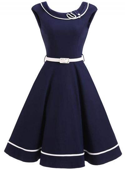 Oasap Vintage Sleeveless Cocktail Dress With Belt