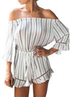 Oasap Women's Color Block Striped Lace-up Waist Romper
