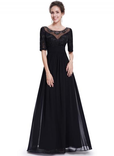 Oasap Women's Elegant Half Sleeve Back Zipper Maxi Prom Evening Dress
